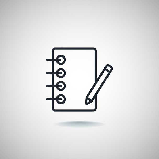 notebook with pencil Icon - Vector, Image