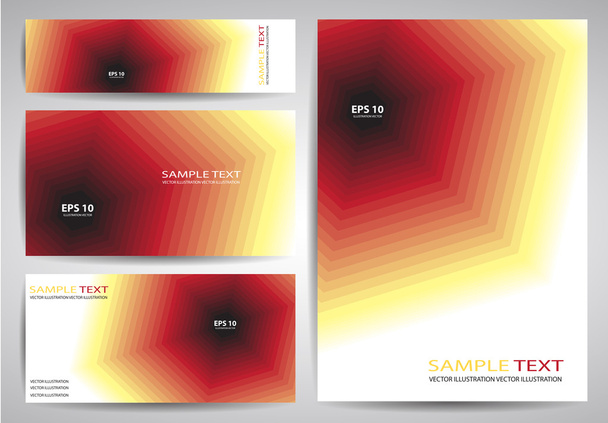 Set of Business Cards or Gift Cards Illustration - Vector, Image