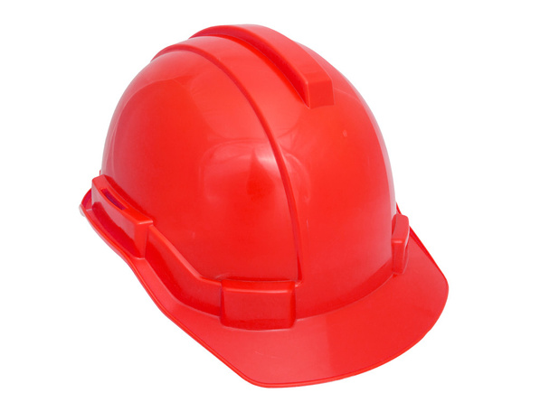 Red Safety helmet isolated on white - Photo, Image