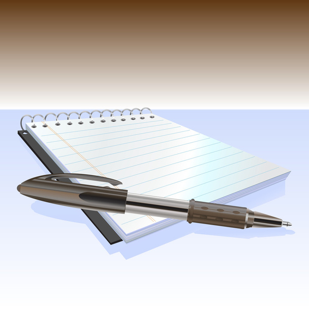 elegant pen and notebook - Vecteur, image