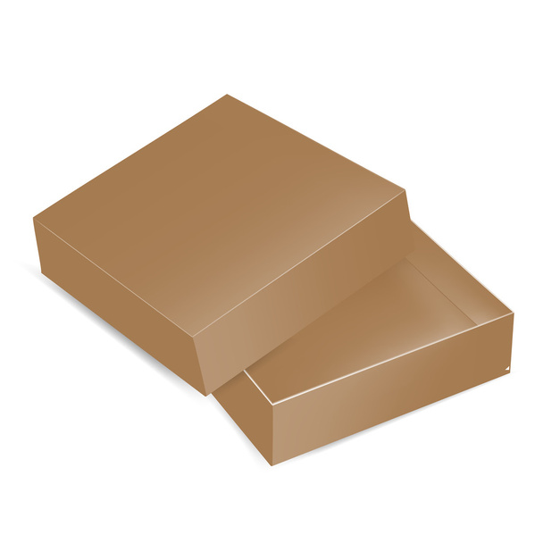 Bovenaanzicht van open bruin vierkante verpakking - Vector, afbeelding