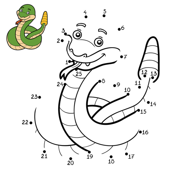 数字のゲーム、ガラガラヘビ - ベクター画像