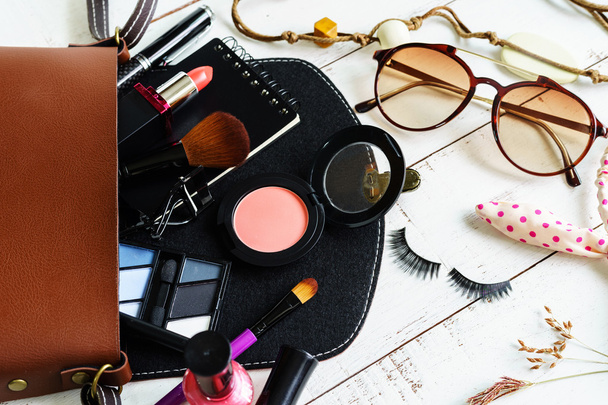 various makeup products and accessories - 写真・画像