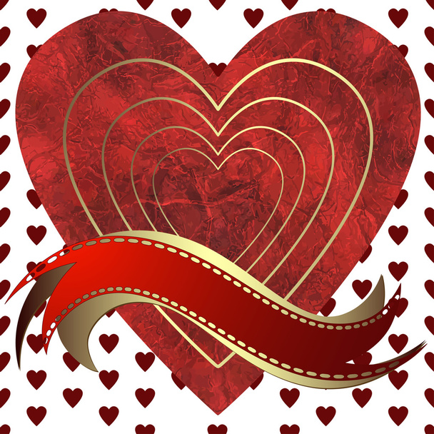 Image of heart on a hearts background  - Vetor, Imagem
