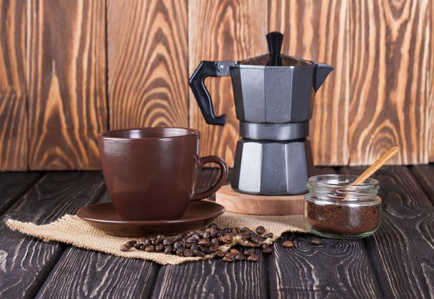 still life with fresh espresso coffee cup - Foto, Bild
