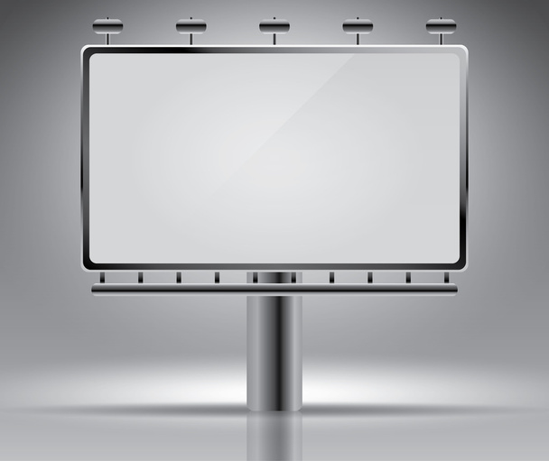 Порожній рекламний щит на сірому векторному шаблоні ілюстрації для реклами
 - Вектор, зображення