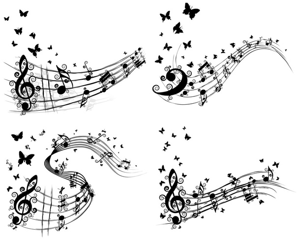 Set of musical background - Vector, Image