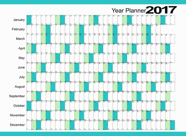 Planificador de calendario 2017
 - Vector, Imagen