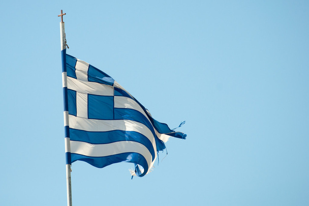 Ränsistynyt Kreikka lippu
 - Valokuva, kuva