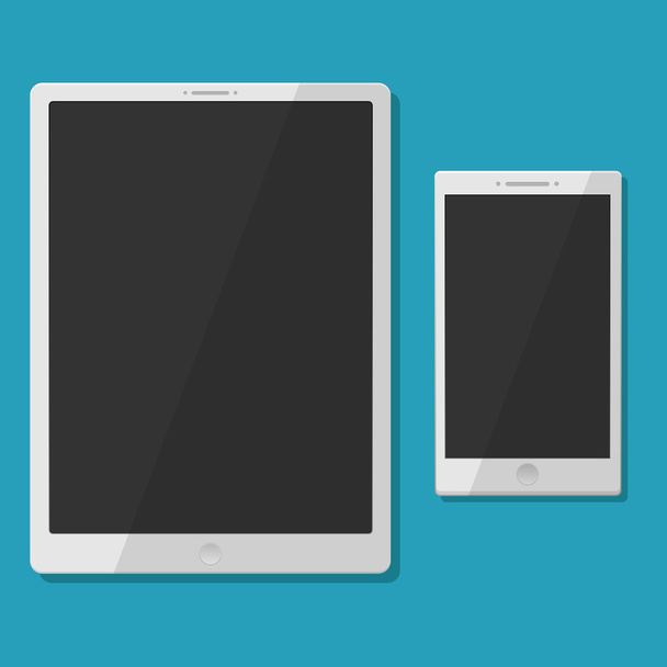 Modern dijital tablet pc ile mobil smartphone - Vektör, Görsel