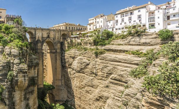 Pont en pierre Puente Nuevo dans la ville de Ronda, Andalousie Espagne
. - Photo, image