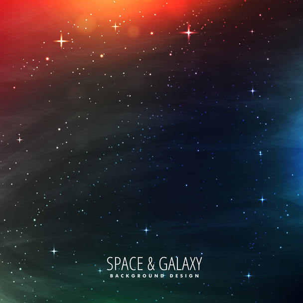 space with stars and colorful lights - Vector, Image