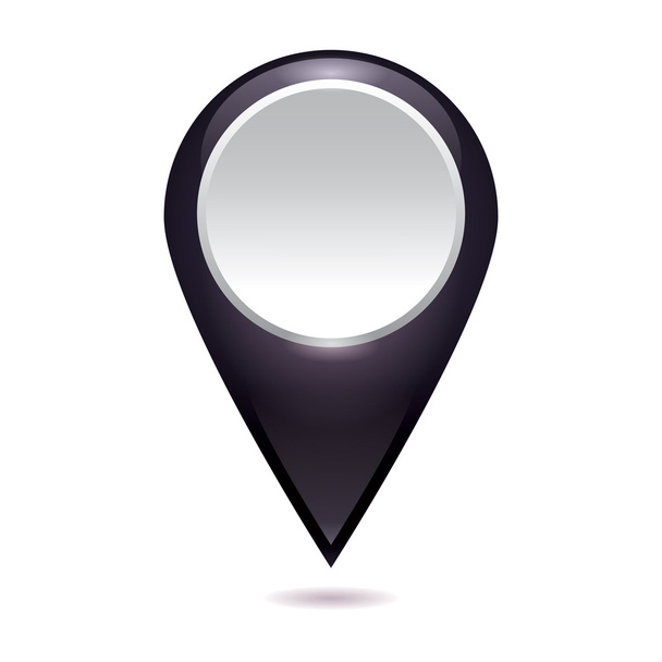 Negro brillante punto de mapa símbolos, flecha icono web, diseño de vectores
 - Vector, Imagen