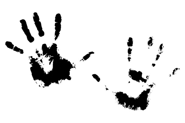 Impronta a mano mani nere
 - Vettoriali, immagini