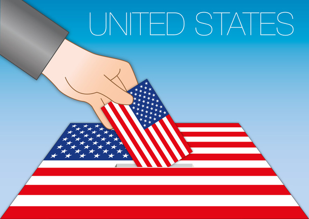 Ηνωμένες Πολιτείες, ψηφοφορία για τον Πρόεδρο των Ηνωμένων Πολιτειών σύμβολο - Διάνυσμα, εικόνα