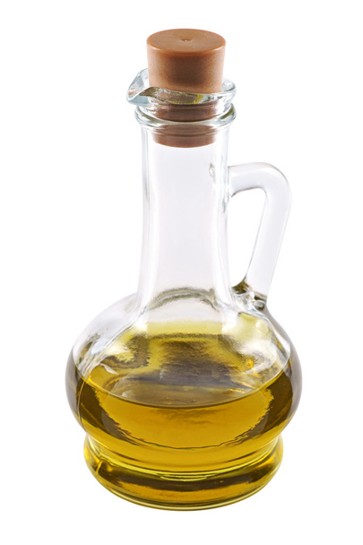 Olive oil in a glass bottle - Foto, Imagen