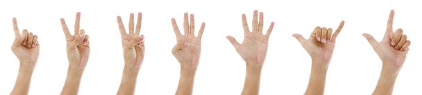 Hand sign 1 to 7 - Foto, Bild