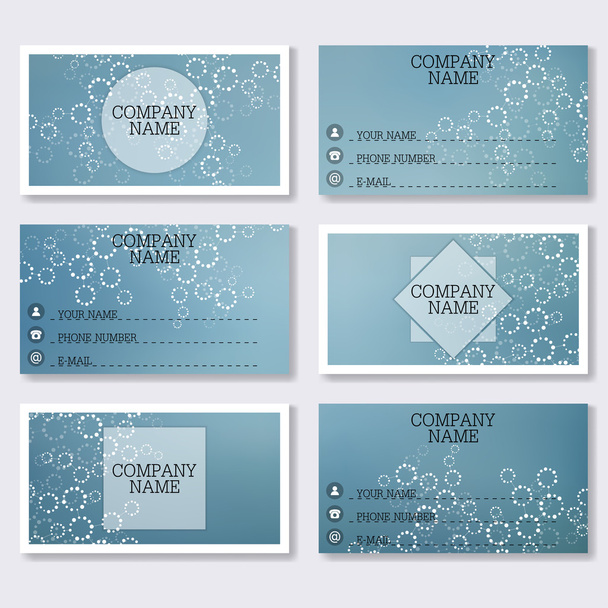 Set template of modern business visiting cards. Abstract background with molecule structure DNA and neurons. Medicine, science, technology. Vector illustration. - Vektor, obrázek