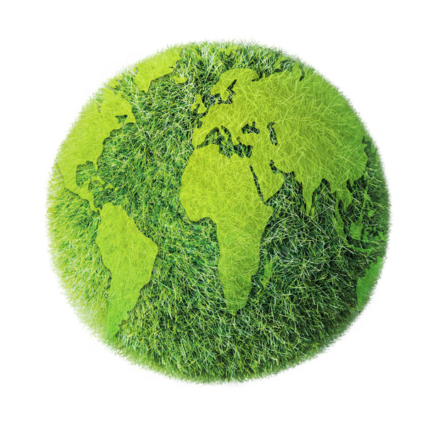 grüne Erde auf weißem Hintergrund - Foto, Bild