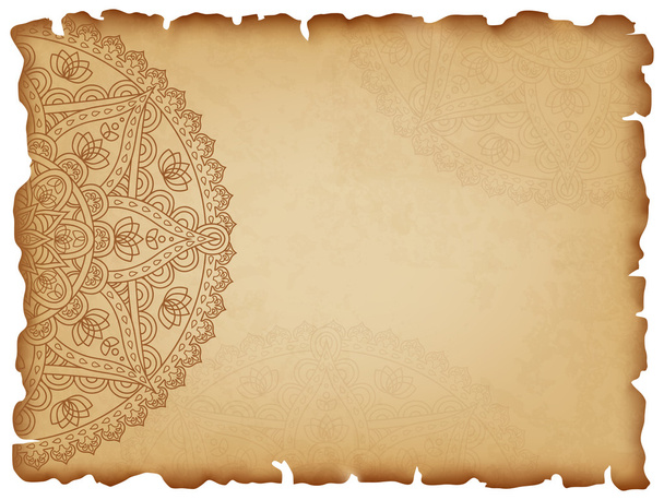 alter Papierhintergrund mit Mandala - Vektor, Bild