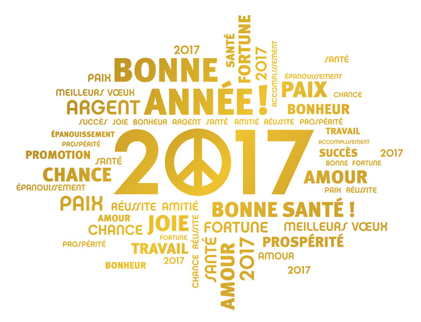 Blahopřání pro mír ve francouzském jazyce - Vektor, obrázek