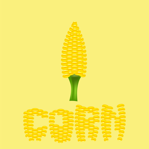 Sárga csöves kukorica - Vektor, kép
