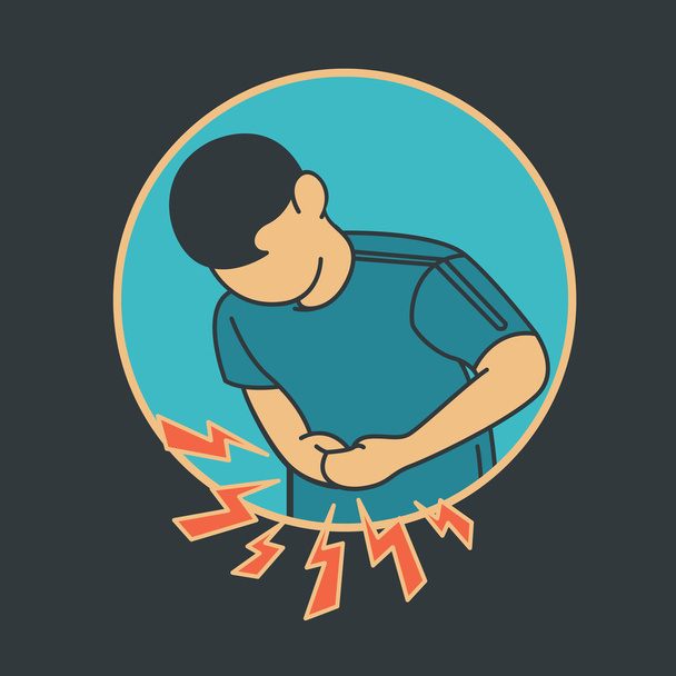 hasfájás fájdalom logó vektoros ikon - Vektor, kép