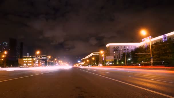 Zeitraffer Nachtverkehr und Autoampeln - Filmmaterial, Video
