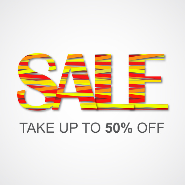 Multicolor vector sale sign with bright lines - Vector, Image