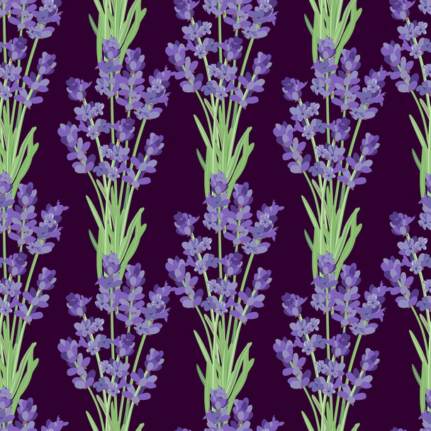 Seamless pattern with lavender flowers. - ベクター画像
