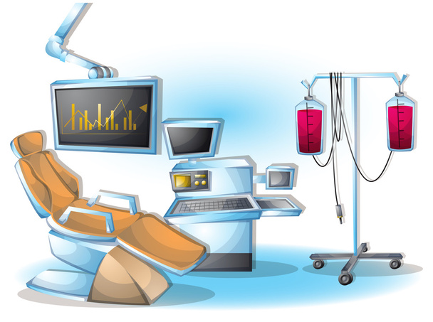 illustration vectorielle de dessin animé salle d'opération de chirurgie intérieure avec couches séparées
 - Vecteur, image