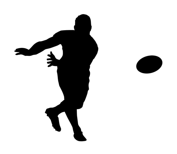 Αθλητισμός σιλουέτα - περάσει γρήγορα ράχη ποδοσφαίρου ράγκμπι - Διάνυσμα, εικόνα