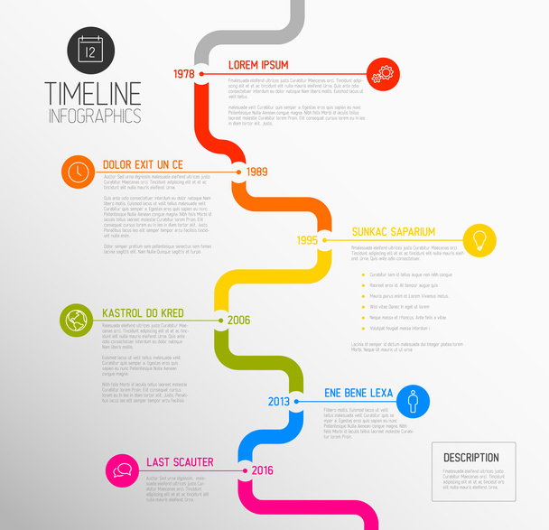 Infographic timeline report template  - Vector, Image
