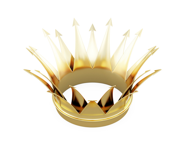 Corona dorada aislada sobre fondo blanco. renderizado 3d
 - Foto, Imagen