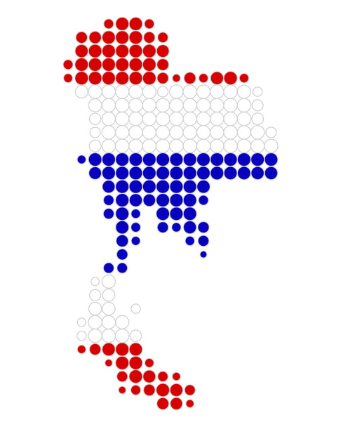 Mapa y bandera de Tailandia
 - Vector, Imagen