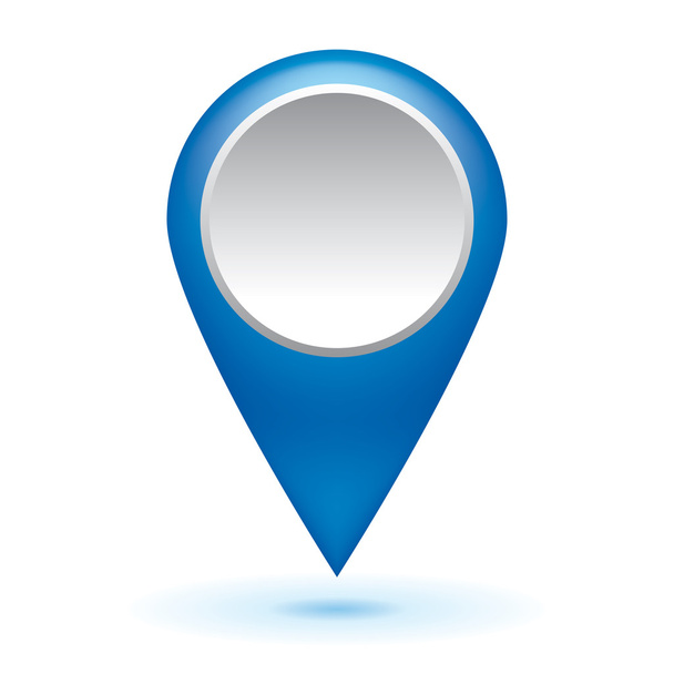 Blue glossy map point symbols, arrow web icon, vector design - Vector, Image