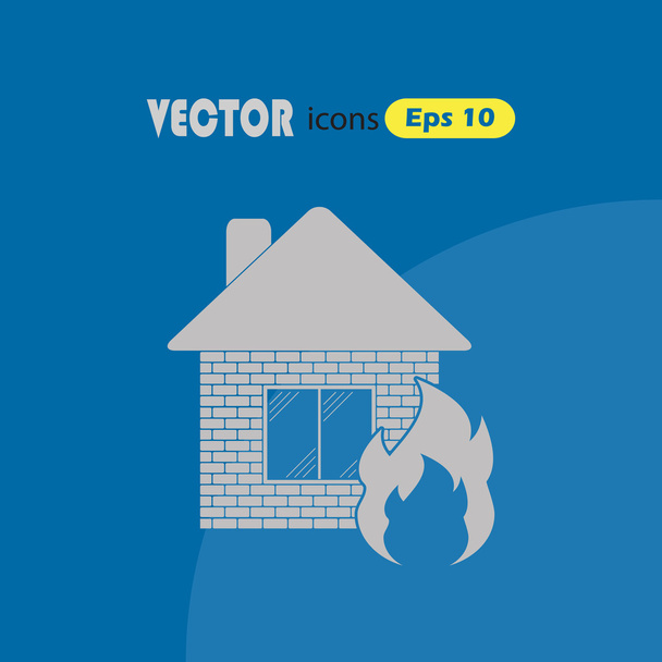 Főoldal tűzkár ikon-vektoros - Vektor, kép