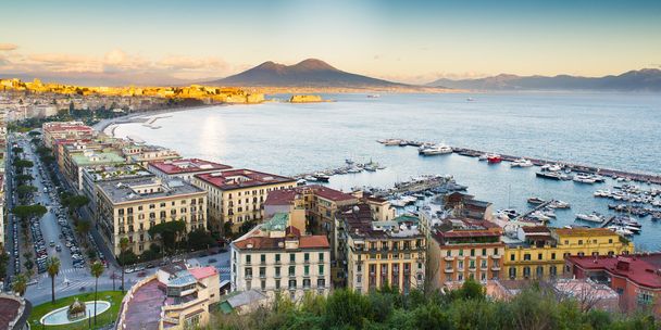 Overview of the Bay of Naples with Vesuvius - Photo, Image