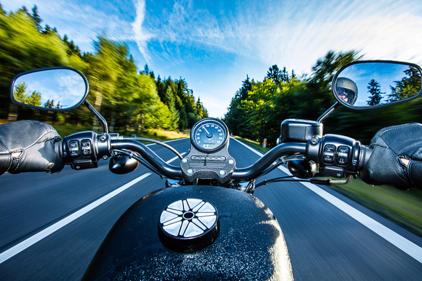 The view over the handlebars of motorcycle - Photo, Image