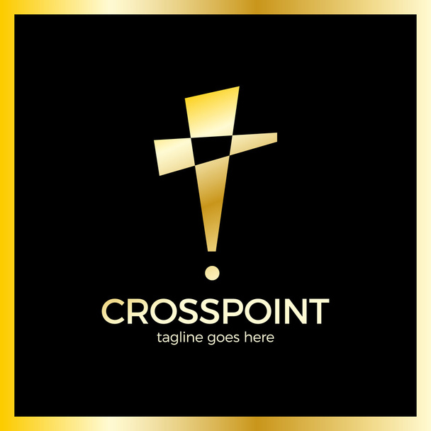Логотип Cross Point. Логотип Черч-Пін. Піктограма християнського розташування. Оповіщення
. - Вектор, зображення