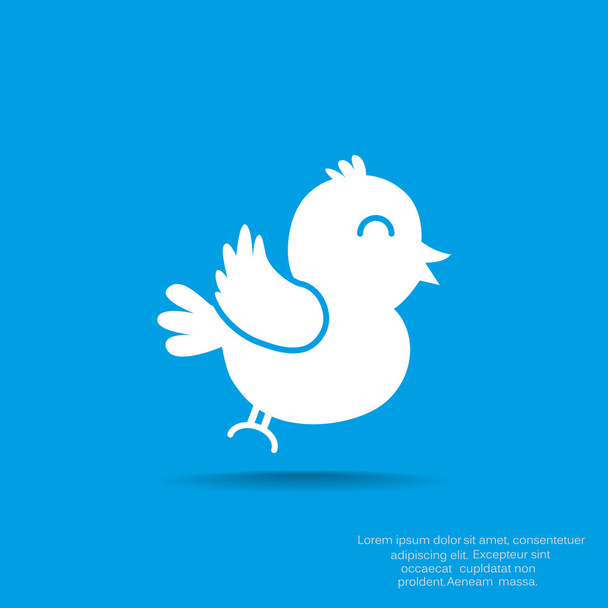 Singing bird simple web icon - Vettoriali, immagini