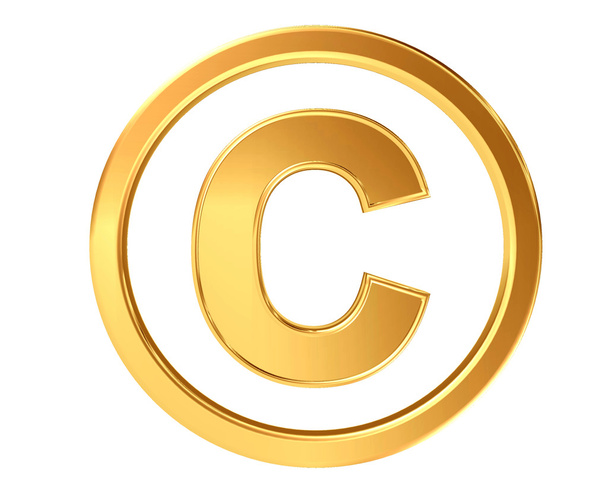 Símbolo símbolo de direitos autorais em um fundo branco
 - Foto, Imagem