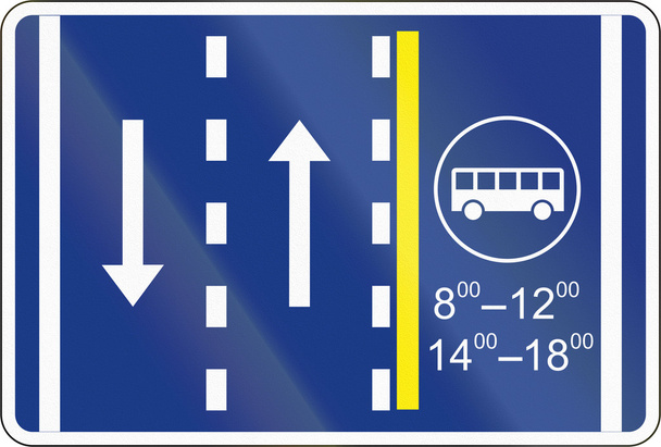Slovenian road sign - Bus lane management - Photo, Image