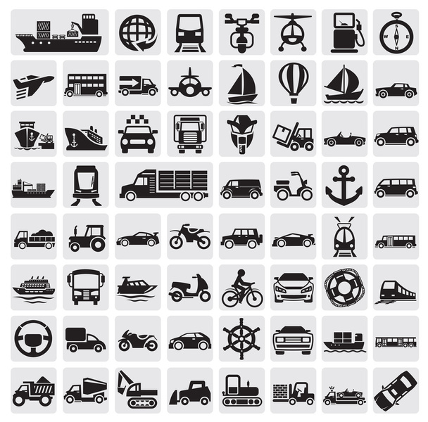 Big transportation icon set - Vector, Image