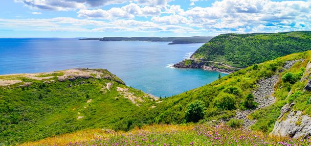 Canadian National Historic site  Fort Amherst, St John's Newfoundland.  Cape Spear in background. - 写真・画像