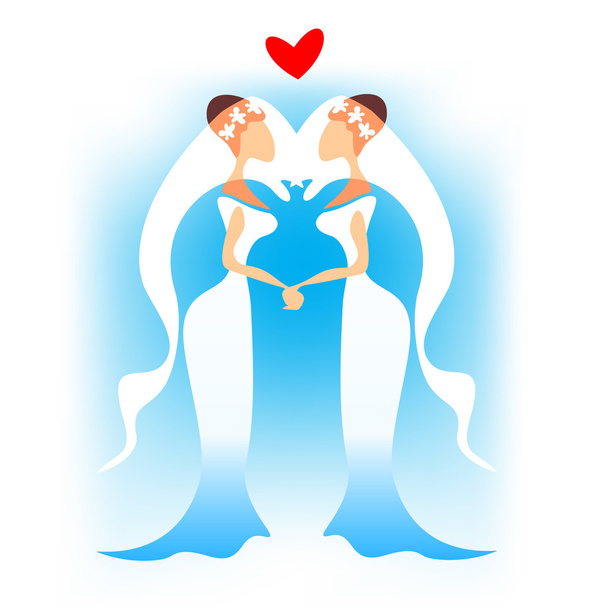 лесбийский свадебный символ
 - Вектор,изображение