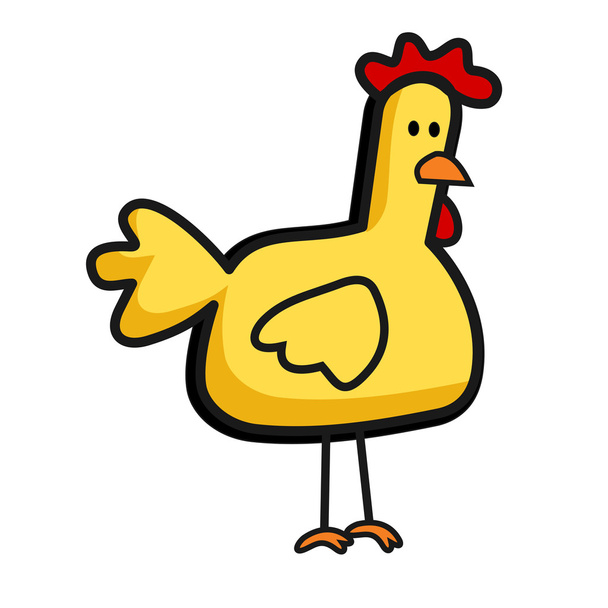 Dibujos animados de pollo de popa 01
 - Vector, Imagen