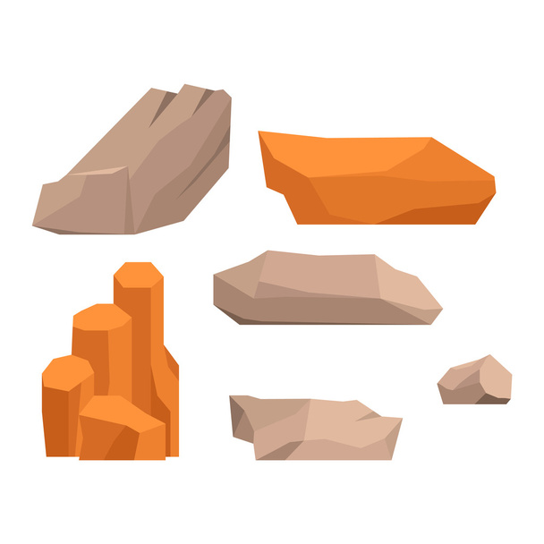 Rotsen en stenen vectorillustratie - Vector, afbeelding