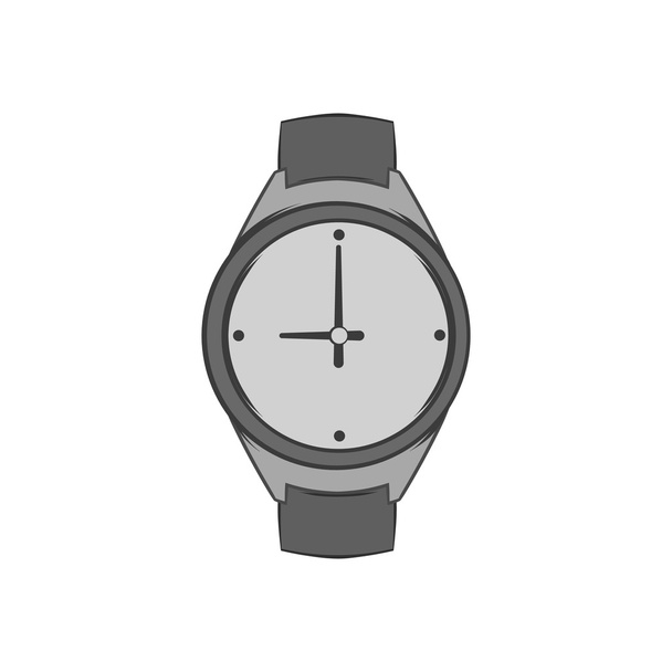 Wrist watch icon, black monochrome style - Vector, Image