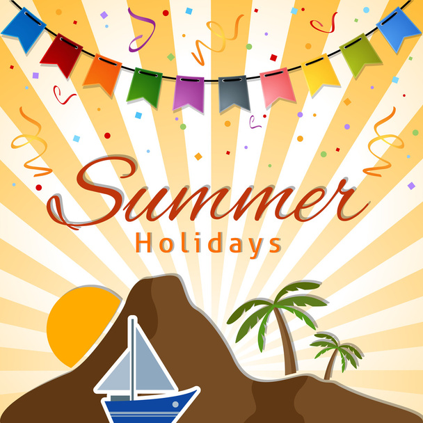 Summer holidays background - Vektor, kép